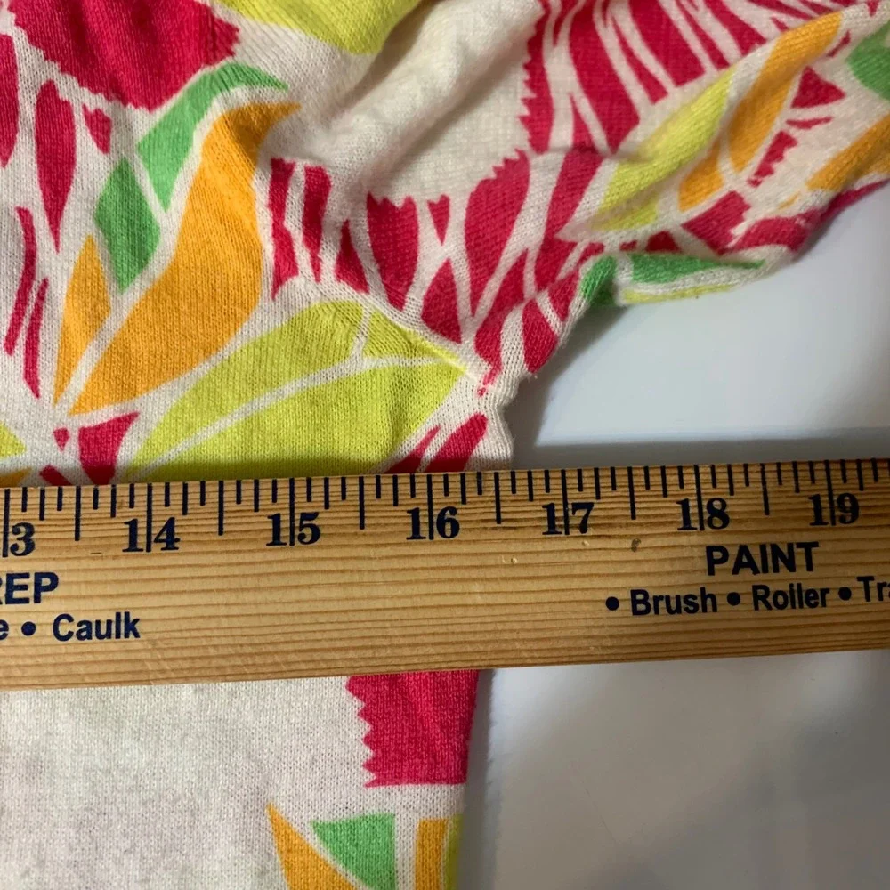 J. Crew Cardigan Women S Multicolor Tropical Leaf Print Cotton Button Front‎